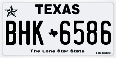 TX license plate BHK6586