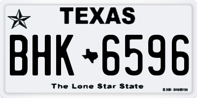 TX license plate BHK6596