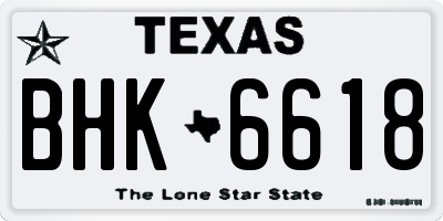 TX license plate BHK6618