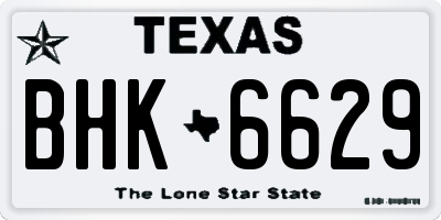 TX license plate BHK6629