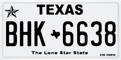 TX license plate BHK6638