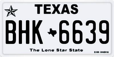 TX license plate BHK6639