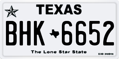 TX license plate BHK6652