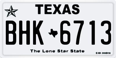 TX license plate BHK6713