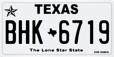 TX license plate BHK6719