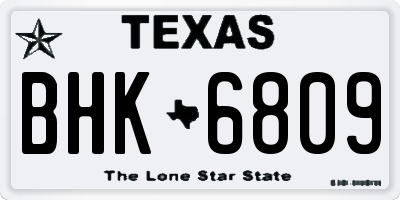 TX license plate BHK6809