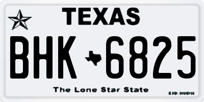 TX license plate BHK6825