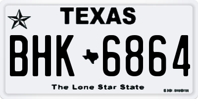 TX license plate BHK6864
