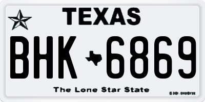 TX license plate BHK6869