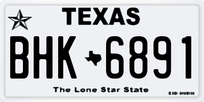 TX license plate BHK6891
