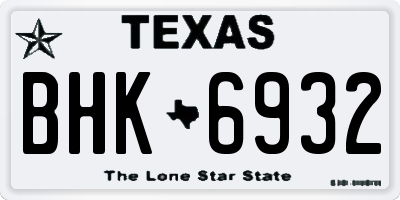 TX license plate BHK6932