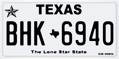 TX license plate BHK6940