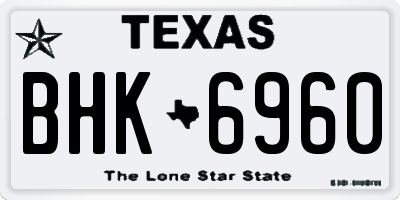 TX license plate BHK6960