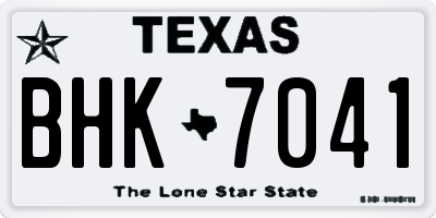 TX license plate BHK7041