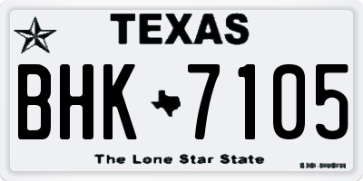 TX license plate BHK7105