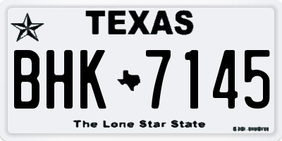 TX license plate BHK7145