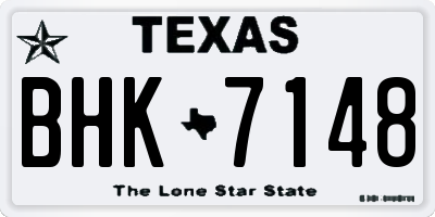 TX license plate BHK7148