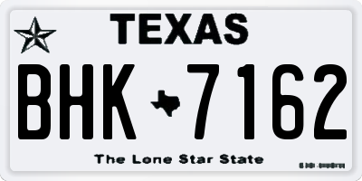 TX license plate BHK7162
