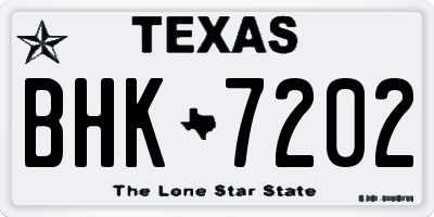 TX license plate BHK7202