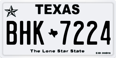 TX license plate BHK7224