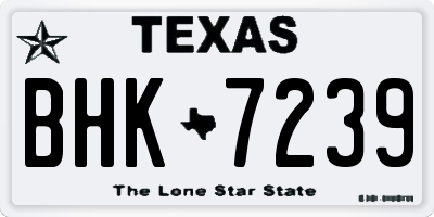 TX license plate BHK7239