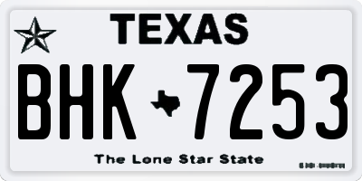 TX license plate BHK7253