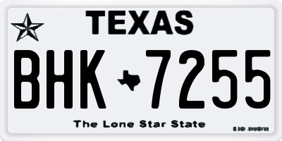 TX license plate BHK7255