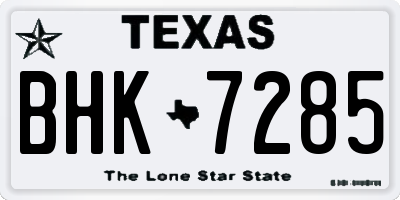 TX license plate BHK7285
