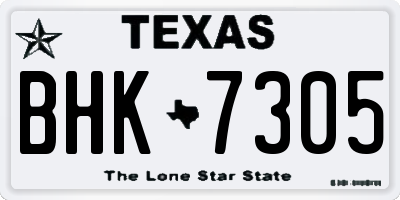 TX license plate BHK7305