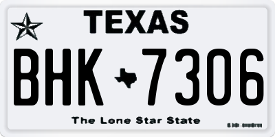 TX license plate BHK7306