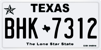 TX license plate BHK7312
