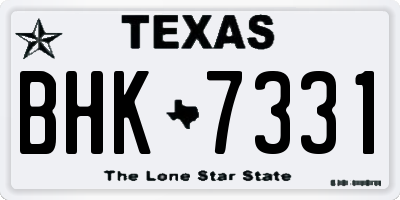 TX license plate BHK7331
