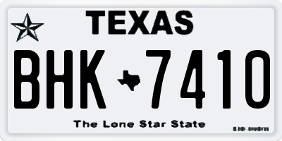 TX license plate BHK7410