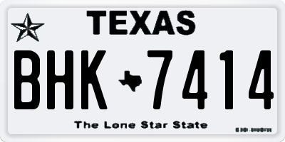 TX license plate BHK7414