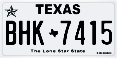 TX license plate BHK7415