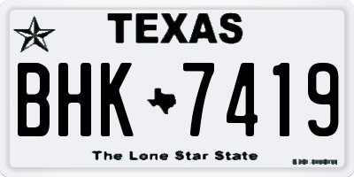 TX license plate BHK7419