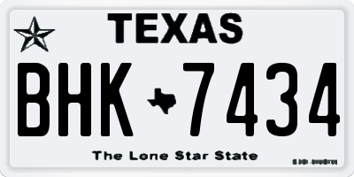 TX license plate BHK7434