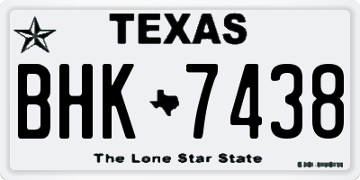 TX license plate BHK7438