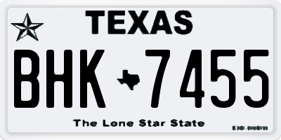 TX license plate BHK7455