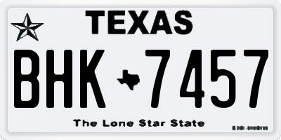 TX license plate BHK7457