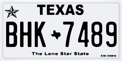 TX license plate BHK7489