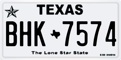TX license plate BHK7574