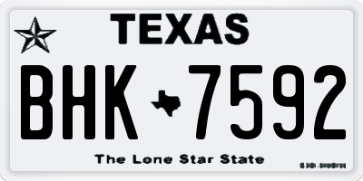 TX license plate BHK7592