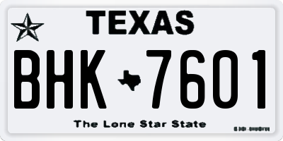 TX license plate BHK7601