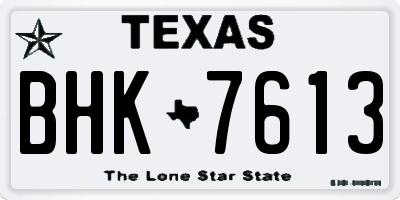 TX license plate BHK7613