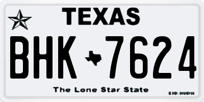 TX license plate BHK7624