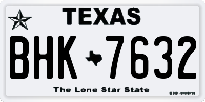 TX license plate BHK7632