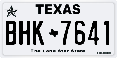 TX license plate BHK7641