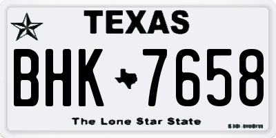 TX license plate BHK7658