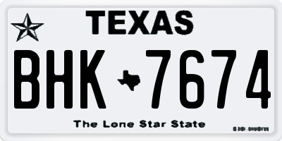 TX license plate BHK7674